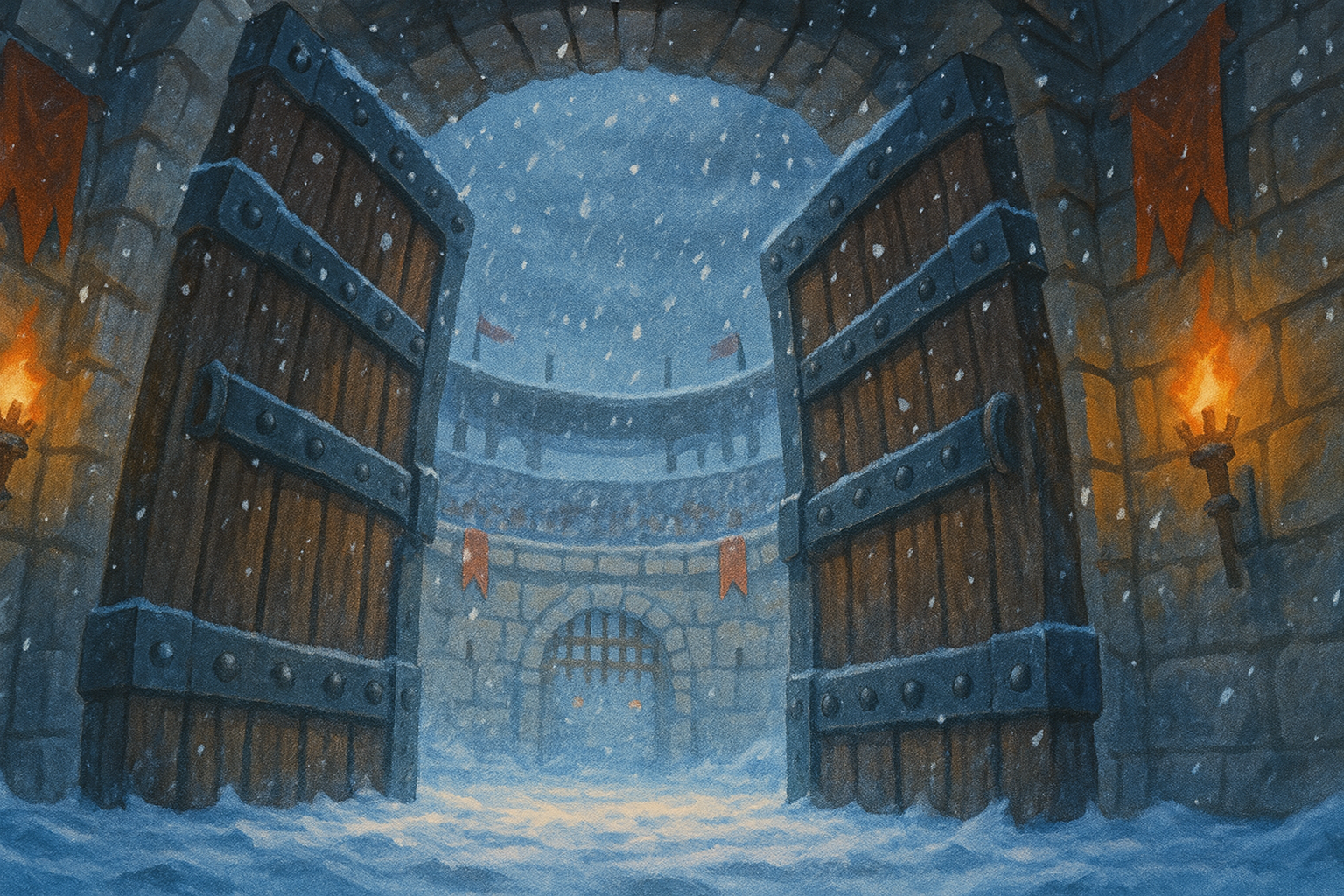 Arène sous la neige